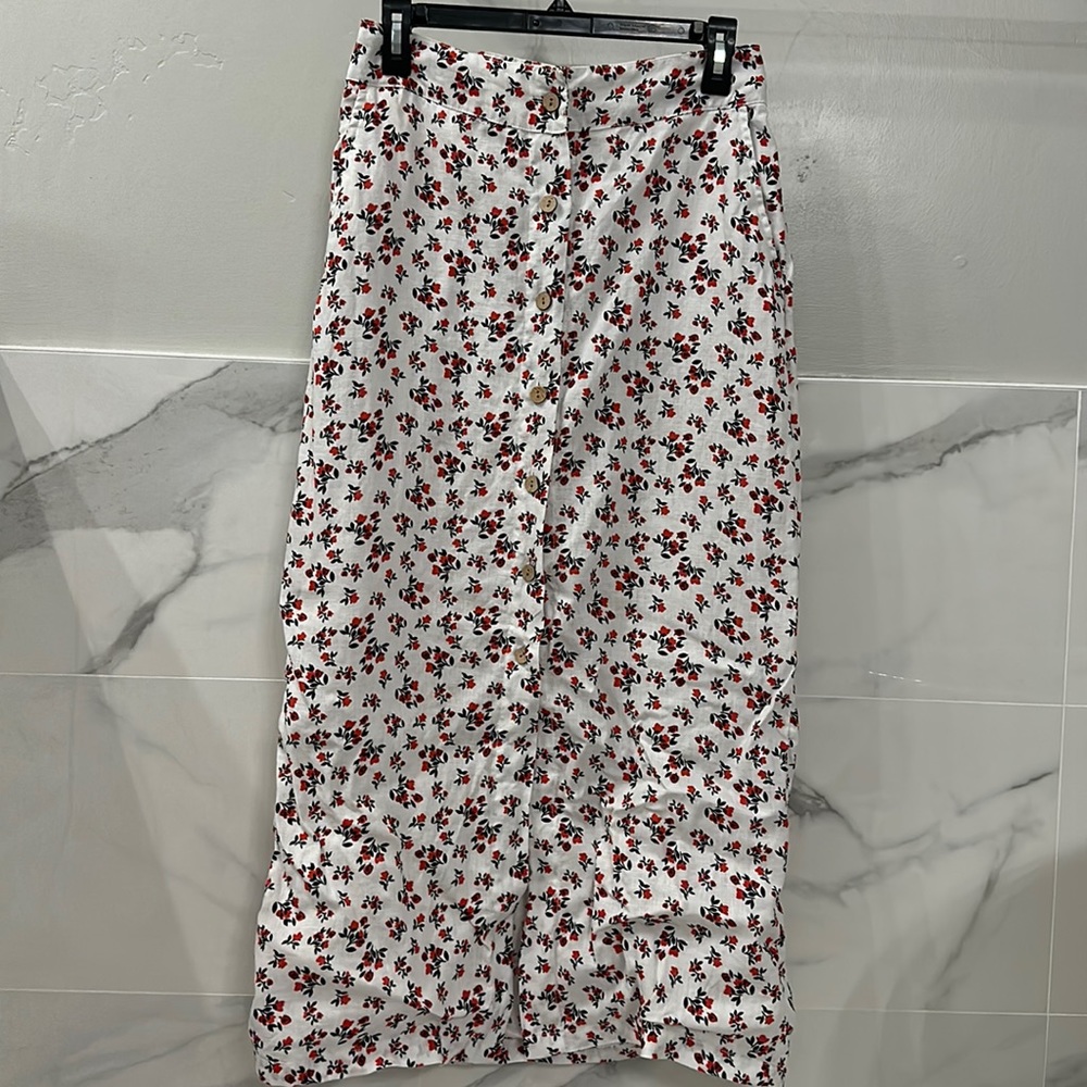 Cynthia Rowley White Floral Skirt